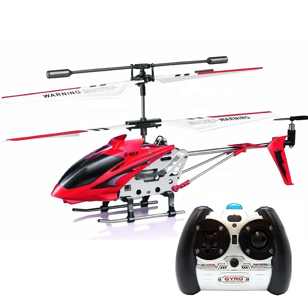 S107G 3.5 channel alloy remote control helicopter toys diecast rc airplane helicopter with gyro and 3 ways precision controller