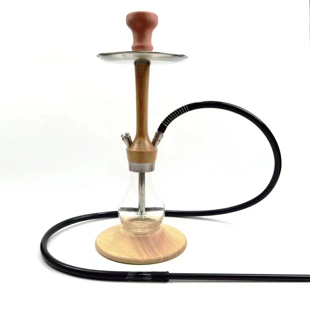 Double Pipe Arab Shisha Hookah Wooden Base Set Modern Smoking Accessories Set Kit Portable Electric Hookahs