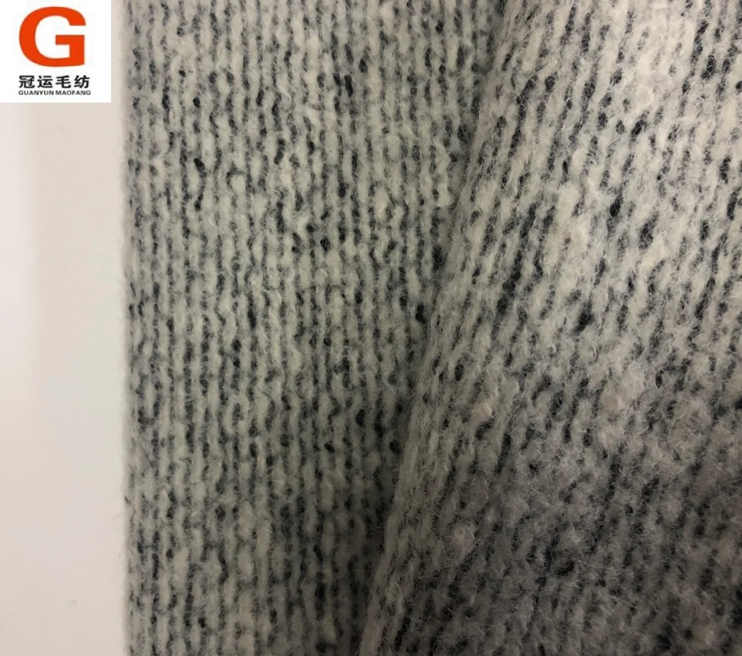 High quality 100% polyester wool like womens thick button woolen knit fabric