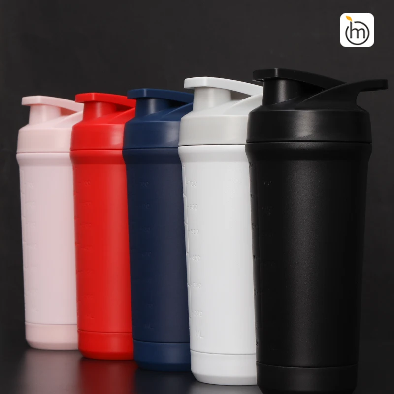 New Design Black Sport Water Bottles Smoothie Blender Gym Stainless Steel Protein Shaker Cup Bottle