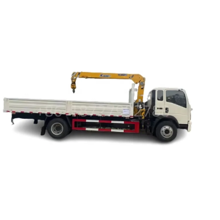 HOWO 4x2 4x4 dump truck chassis mounted a 3.2tons to 5tons stif boom telescopic crane vehicles for sales cheap price