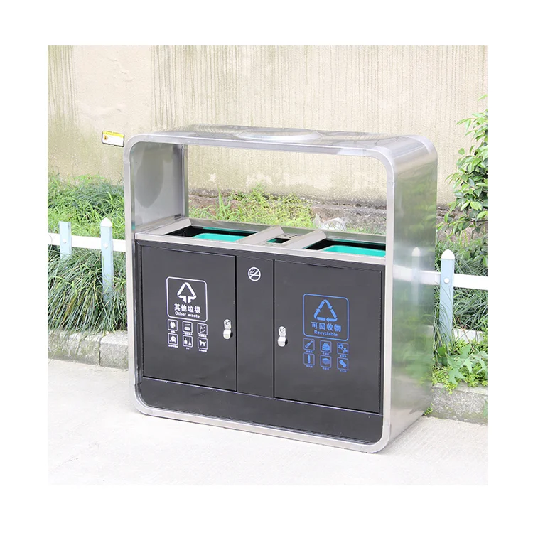 Customized Outdoor Stainless Steel Sorted Street Trash Can Waste Bin Indoor Household Kitchen Pedal Stainless Steel Trash Can