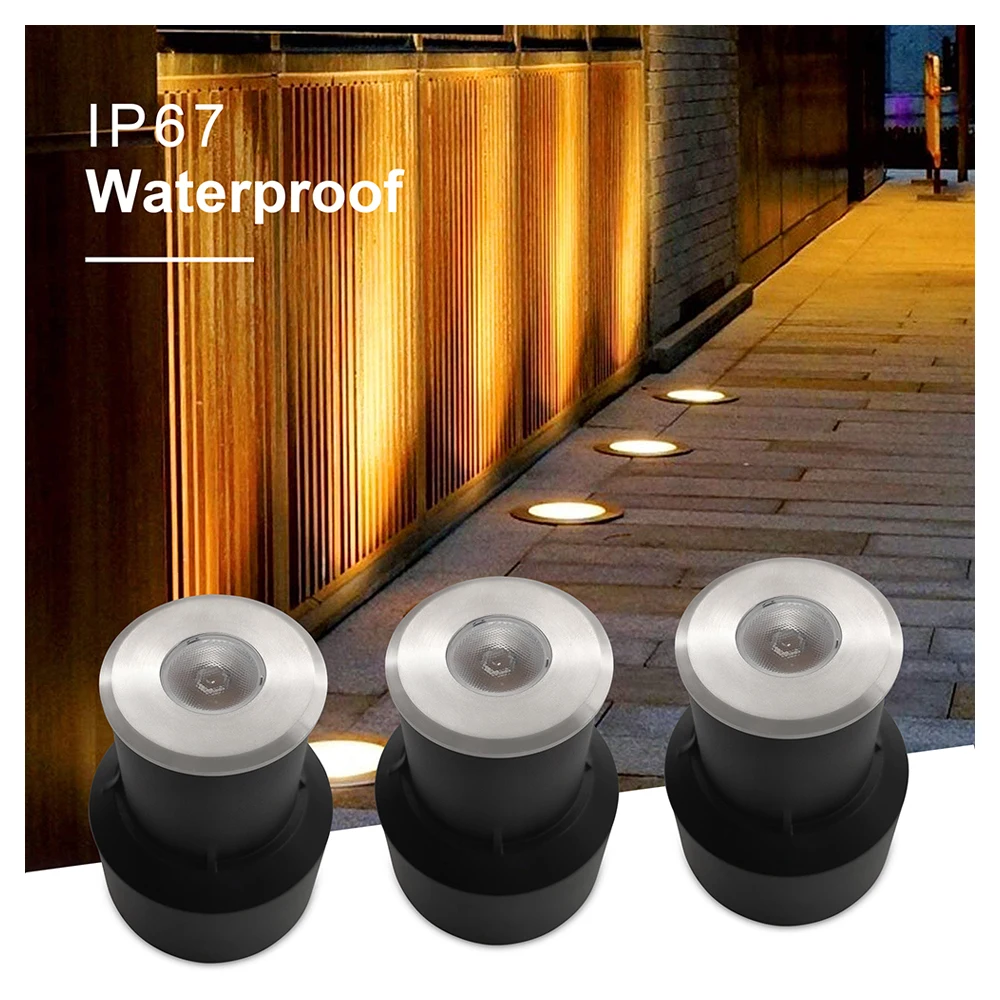 IP67 Stainless Steel Inground Light Buried Lights 12V 24V Warm White 1W 2W 3W LED Underground Floor Lamps
