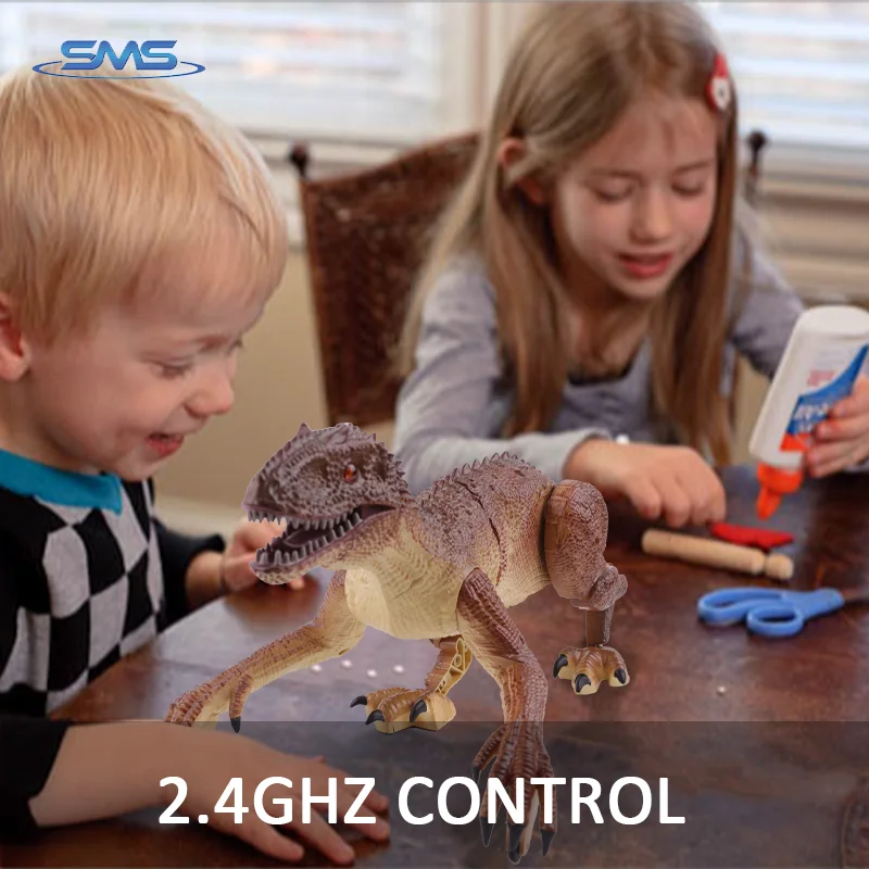 2.4G Plastic Simulation Walking Remote Control Dinosaur Toys Juguete De Dinosaurio Rc Dinosaur Toys With Simulation 3D Eyes