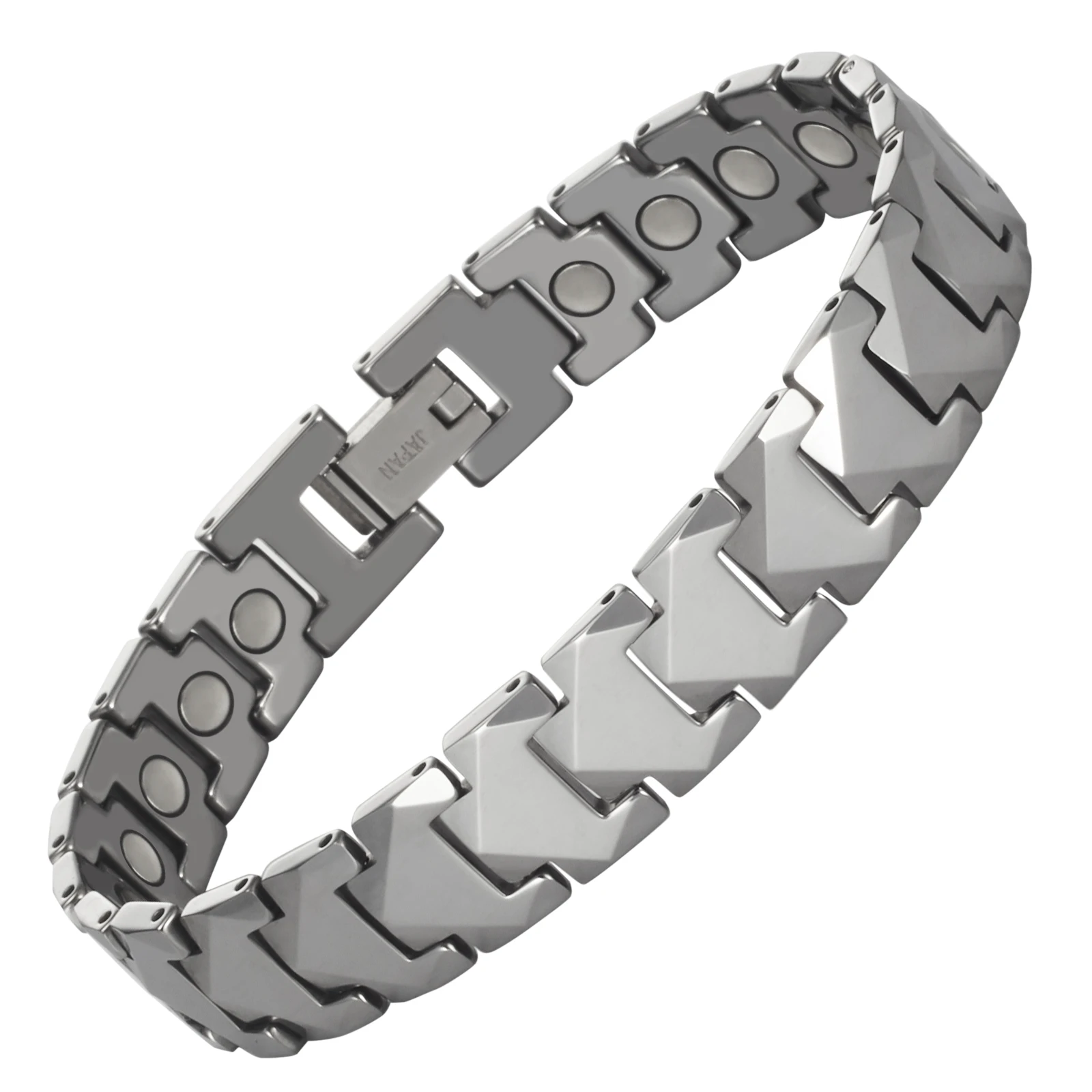 Wollet Stunning Healing Arthritis Solid Magnetic Tungsten Carbide Bracelet for Men