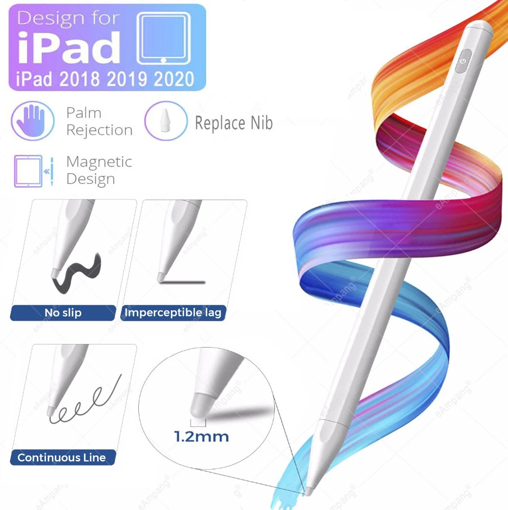 Smart universal 2nd gen active capacitive touch screen drawing pencil precision fine point tip stylus pen for laptop ipad tablet
