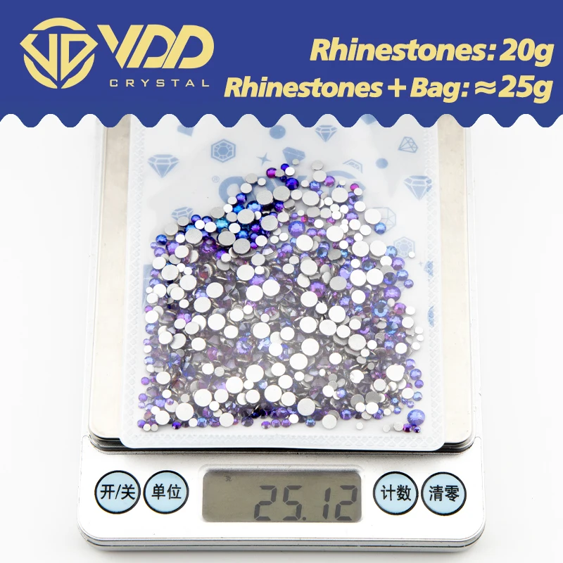 VDD 122 Green Dream  SS6-SS20 Mix Size  Glass Rhinestone Crystal Flatback Glitter Stone Nail Art Accessories DIY Decoration