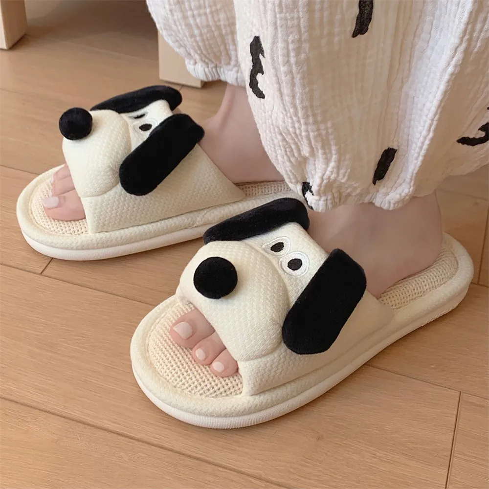 XIXITIAO Cartoon Dog Slippers Women Kawaii House Sandals Cute for Men Home Floor Slipper Indoor