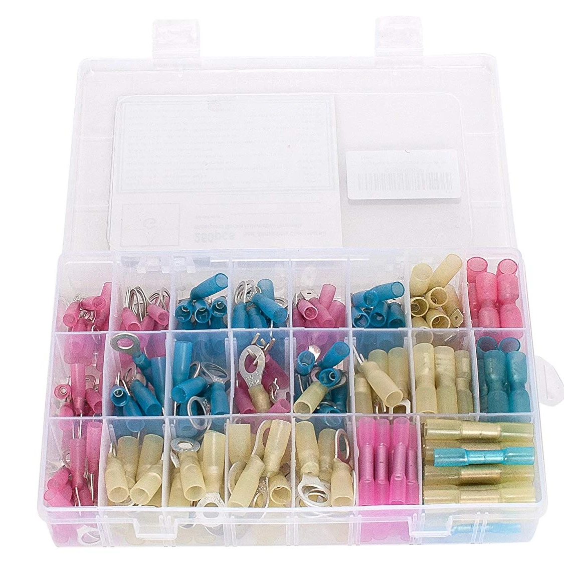 Hampoolgroup Assorted Wire electrical Insulated Spade Butt Ring Terminals Heat Shrink Connectors