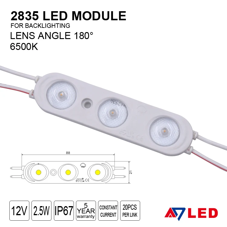 Китайская фабрика светодиодные модули высокой яркости SMD2835 3 светодиода класс водонепроницаемости IP67 наружный декор для рекламы