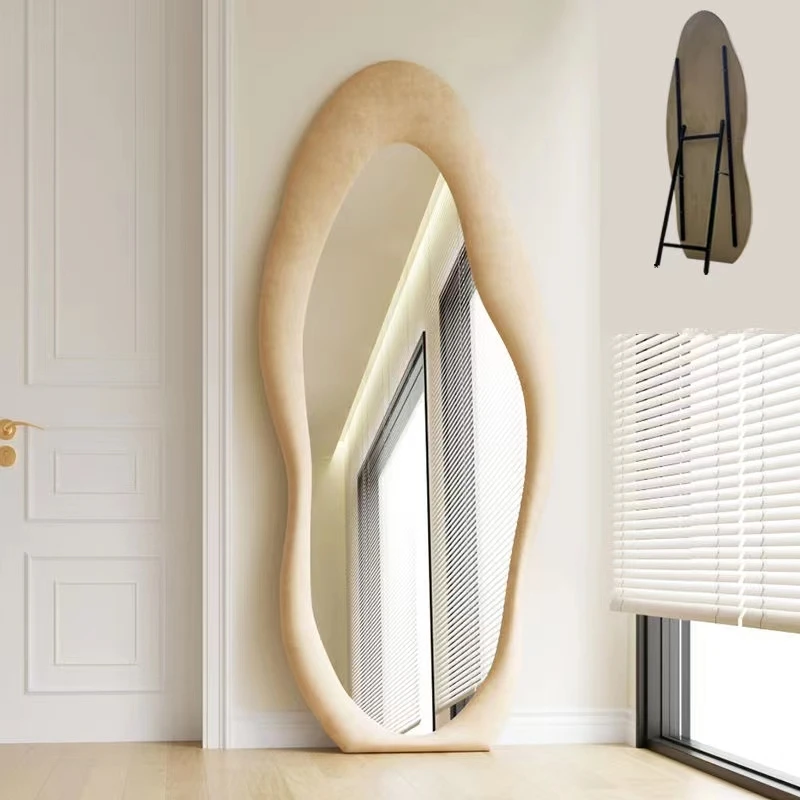 Soft Roll Special Design Mirror Modern Customized Long Shaped Standing Soft Roll Full Length Wall Mirror