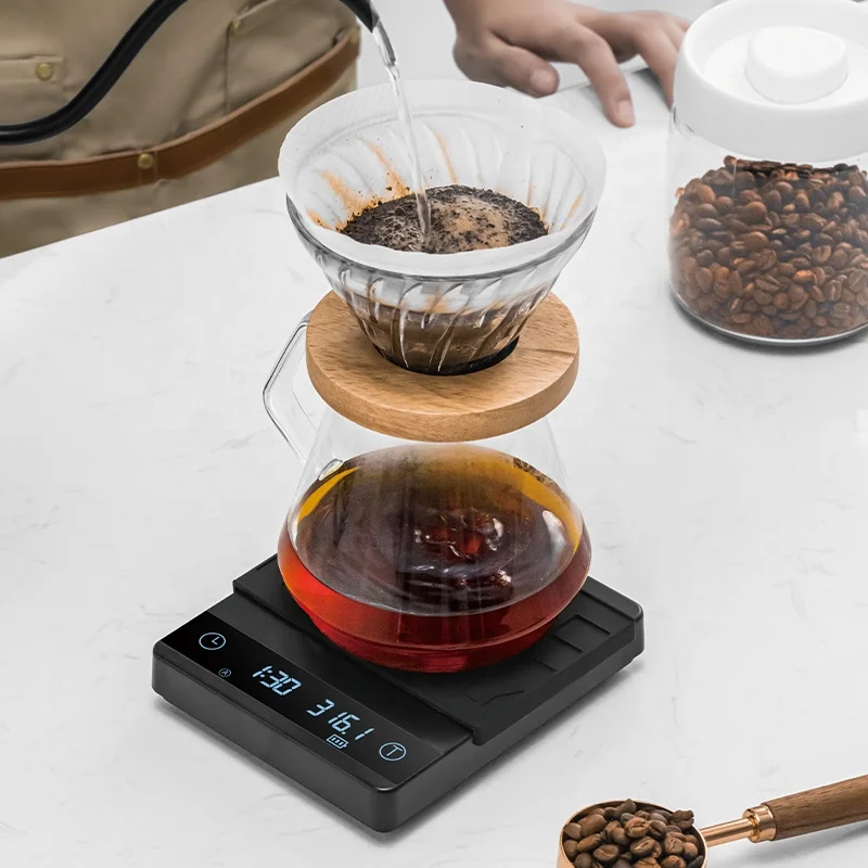 Electronic Ethiopian Scale Coffee Weighing Scale Digital Coffee Scale With Silicone Mat