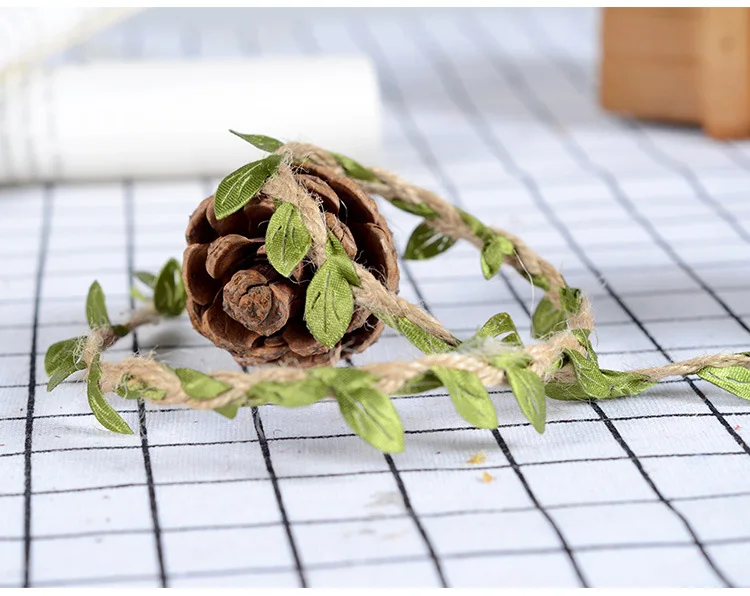 
New 5MM DIY Leaf Rope Natural Jute Packaging Rope Burlap Ribbon DIY Craft Vintage For Home Wedding Party Flowers Decoration 