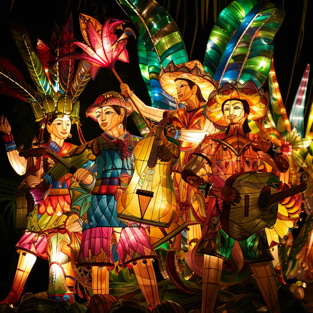 2024 Large scene lights Flower lights Festival figures animal spirits ghosts modeling outdoor