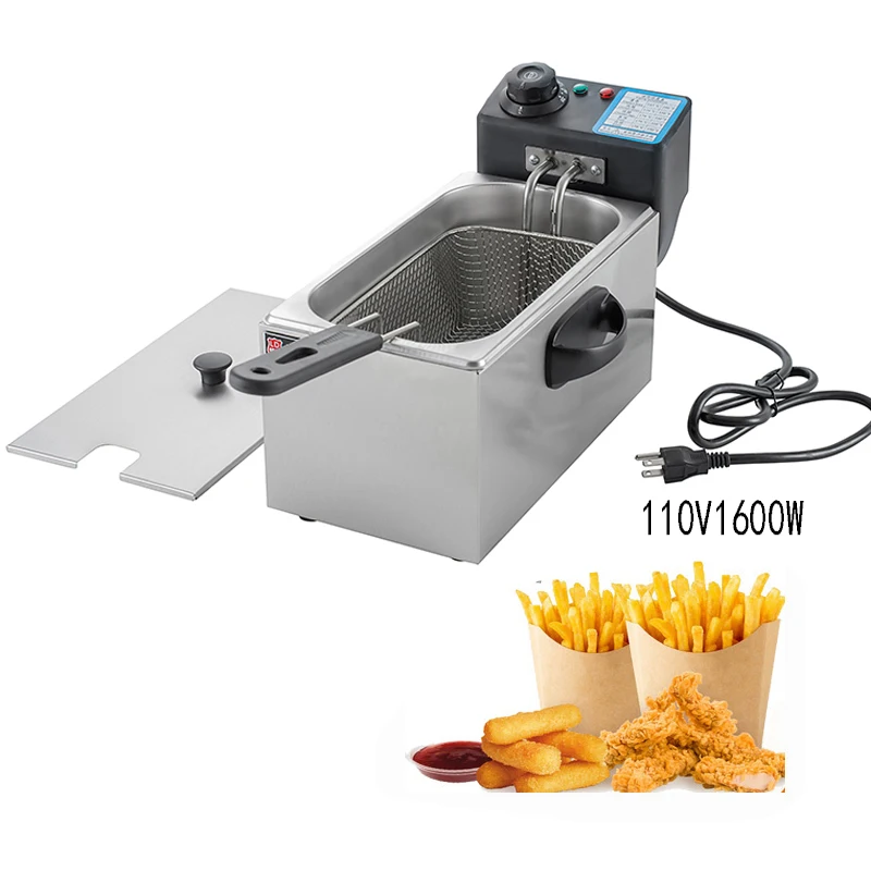 EH4L 110 В 1600 Вт машина для фритюрницы из нержавеющей стали 4L-7L картофеля фри куриных картофельных чипсов