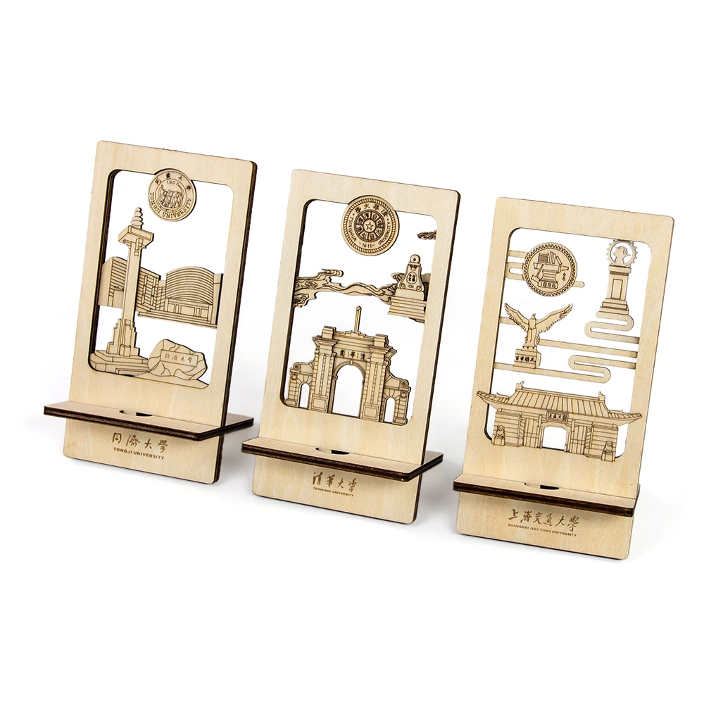 Custom Laser cut wood docking station Phone charging station Mobile stand holder plywood for gifts