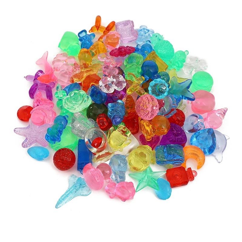 MIX  Color Transparent Acrylic Beads Factory Wholesale Customize Cartoon Beads Plastic Beads Bulk for Kid Party Toy