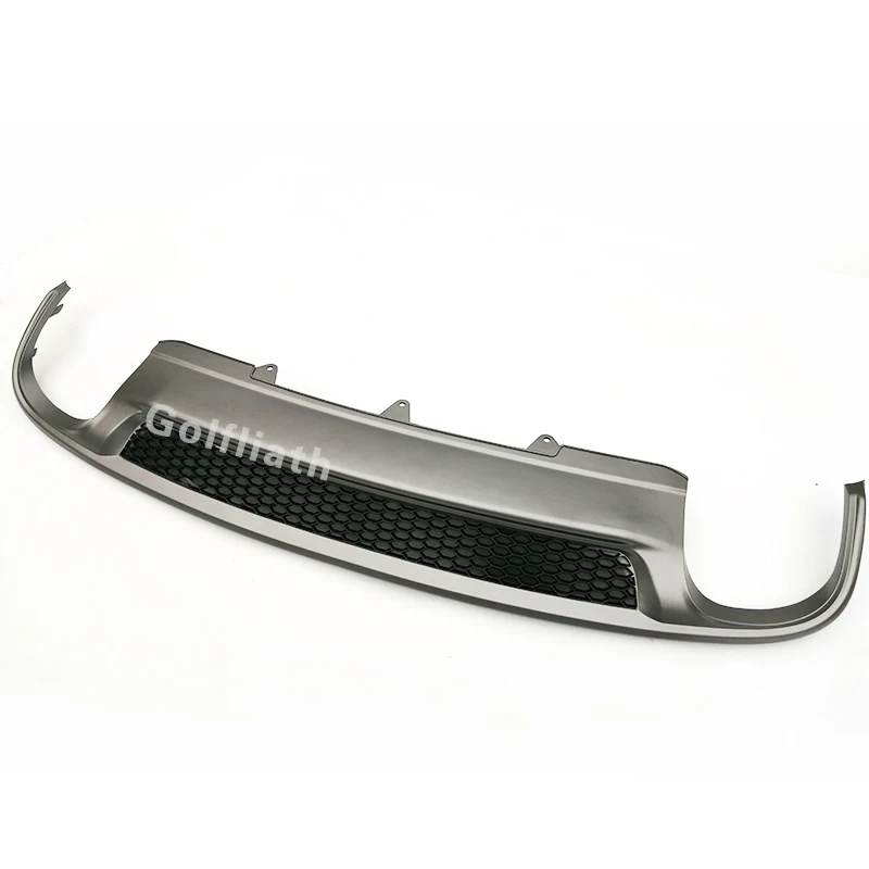 Sline Style Rear Diffuser Lip Kit Bumper Skid Plate End Pipe Muffler Tip Fit For A4 2012-2015
