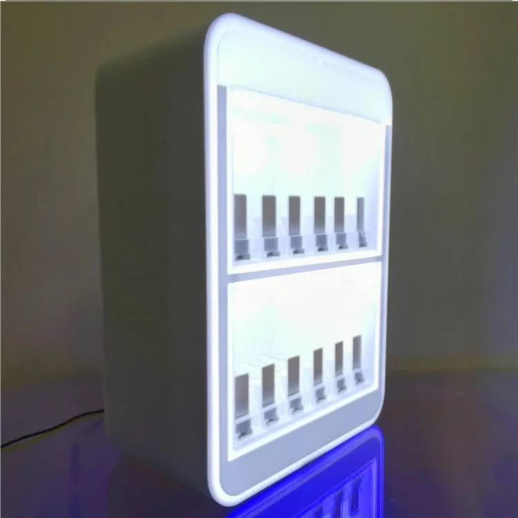 Shop Wall Hanging Rectangle Led Acrylic Display 2 Tier Electronics Display Shelf Display Stands Counter