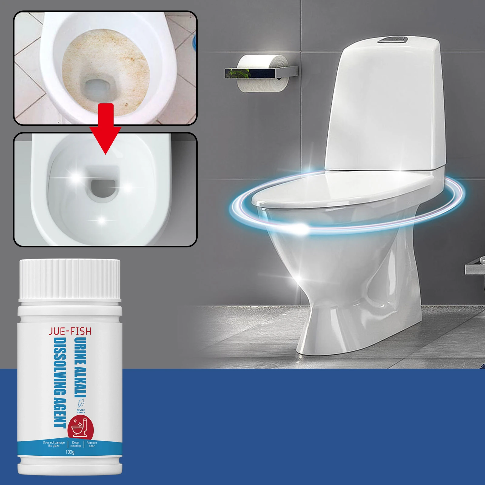 Гель для чистки туалета Jue Fish эффективный очиститель чаши унитаз удаление запаха мочи щелочи растворяющий