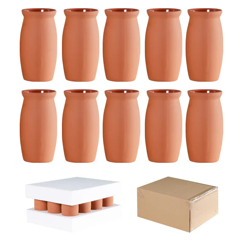 12 oz Terracotta Drinking Cup Clay Pottery Cocktail Cup for Bulk