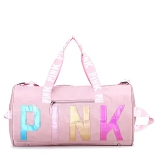 Free Sample Wholesale Custom Fashion Logo Foldable Sport Gym Women Mens Waterproof Travel Duffel Bag Pink Duffel Bag Duffle Bag