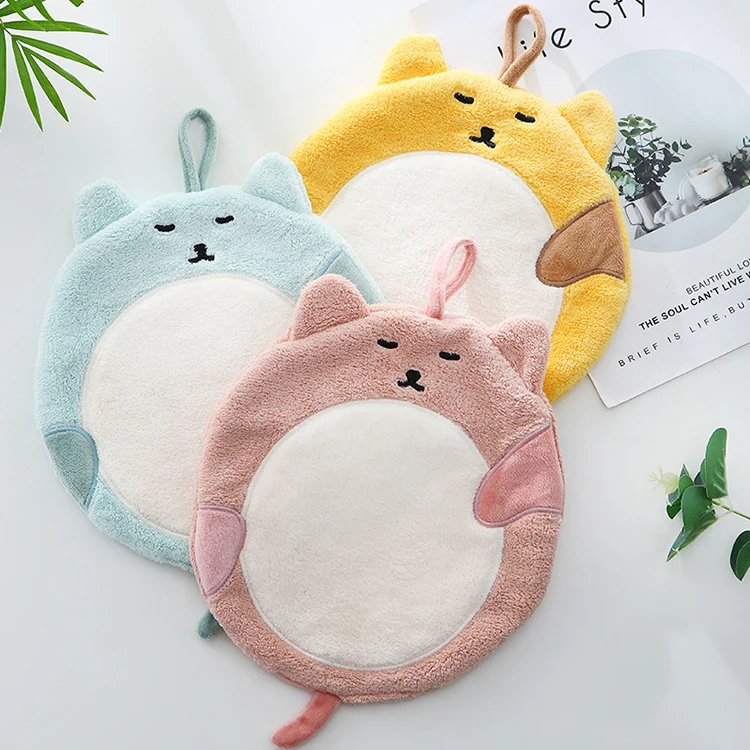 Оригинальное полотенце для жирной кошки коралловый бархат детский мультяшный носовой платок кухонная впитывающая тряпка можно повесить утолщенное