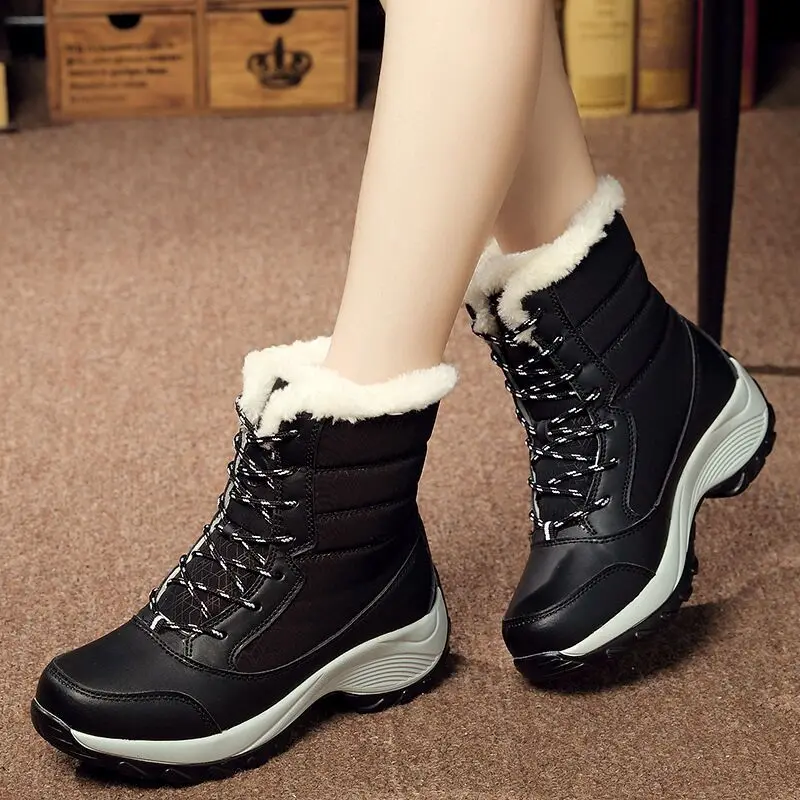 2022 NEW Fashion Winter Outdoor Double-Sided Slip On Comfortable Walking Running Cloth Snow Boots for Women