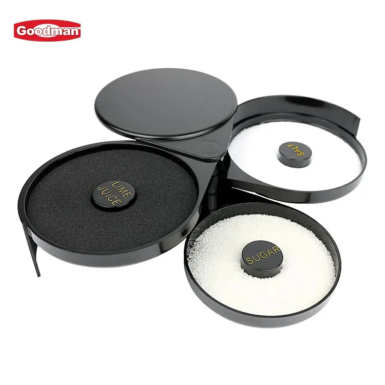 Bar tools 3 tier margarita cocktail glass rimmer plastic salt rimmer