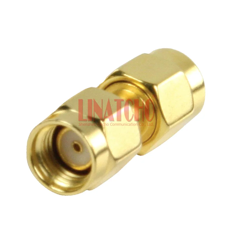 50 Ohm RF Connector Straight SMA Male to Reverse RP SMA Male WIFI Antenna Adapter