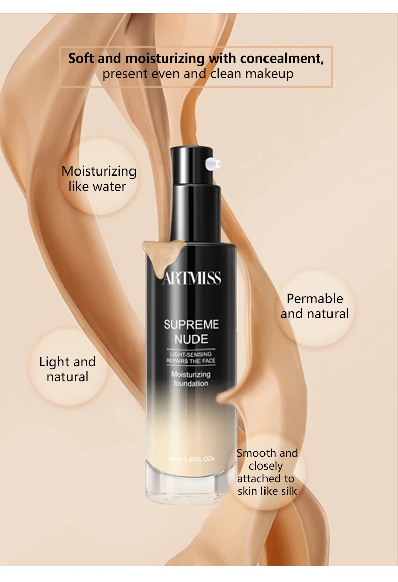 Online wholesale Nutritious moisturizer Vegan waterproof long lasting concealer makeup liquid foundation