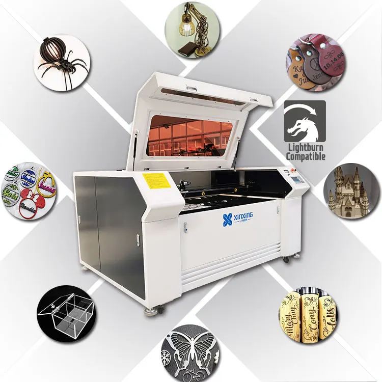 Cnc co2 Laser Cutter Engraving cutting machine 80W 100W 130W 150W 200W 250W 300W Reci Laser for Wood metal Acrylic MDF Fabric