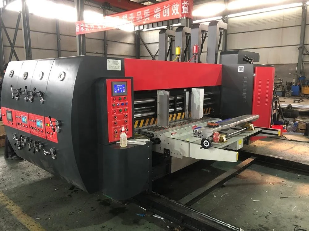 
High Speed Flexo Printer Slotter Die-Cutter Carton Box Making Machine / Online Custom Folder Gluer Product Line 