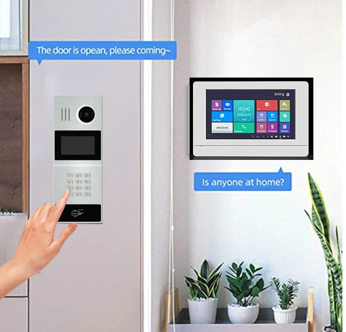 Video Door Phone Intercom Wired IP Intercom Access Control System Multi Apartment