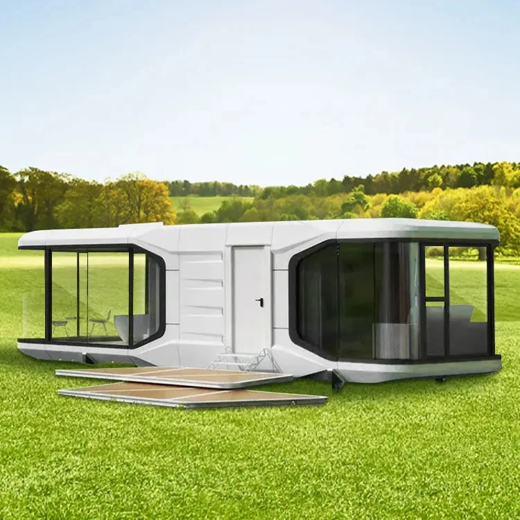 Luxury 1 Bedroom Prefabricated Resort in China Rugged Hurricane-proof Steel Structure Capsule House for Hotel Use