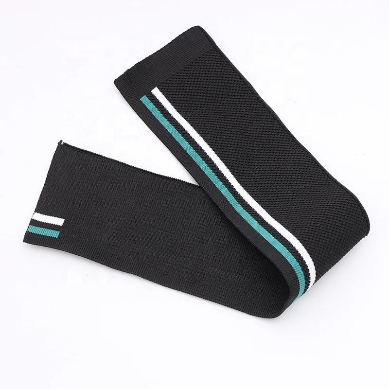 Custom Cotton Sportswear Rib Collar Hoodie Rib Knit Garment Accessories Black Collared Shirts High Quality Cuff Black Ribbing