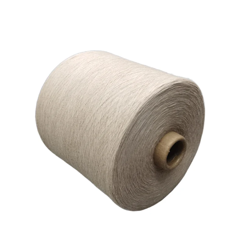 High Quality CVC 60/40 55/45 Polyester Cotton Blended Yarn 21S  Light Khaki For Knitting