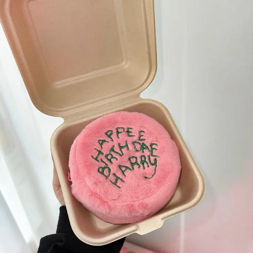 High Quality Customization Mini Coin Purse Bag Birthday Cakes custom plush pouch plush wallet Come In All Shapes And Sizes Pink
