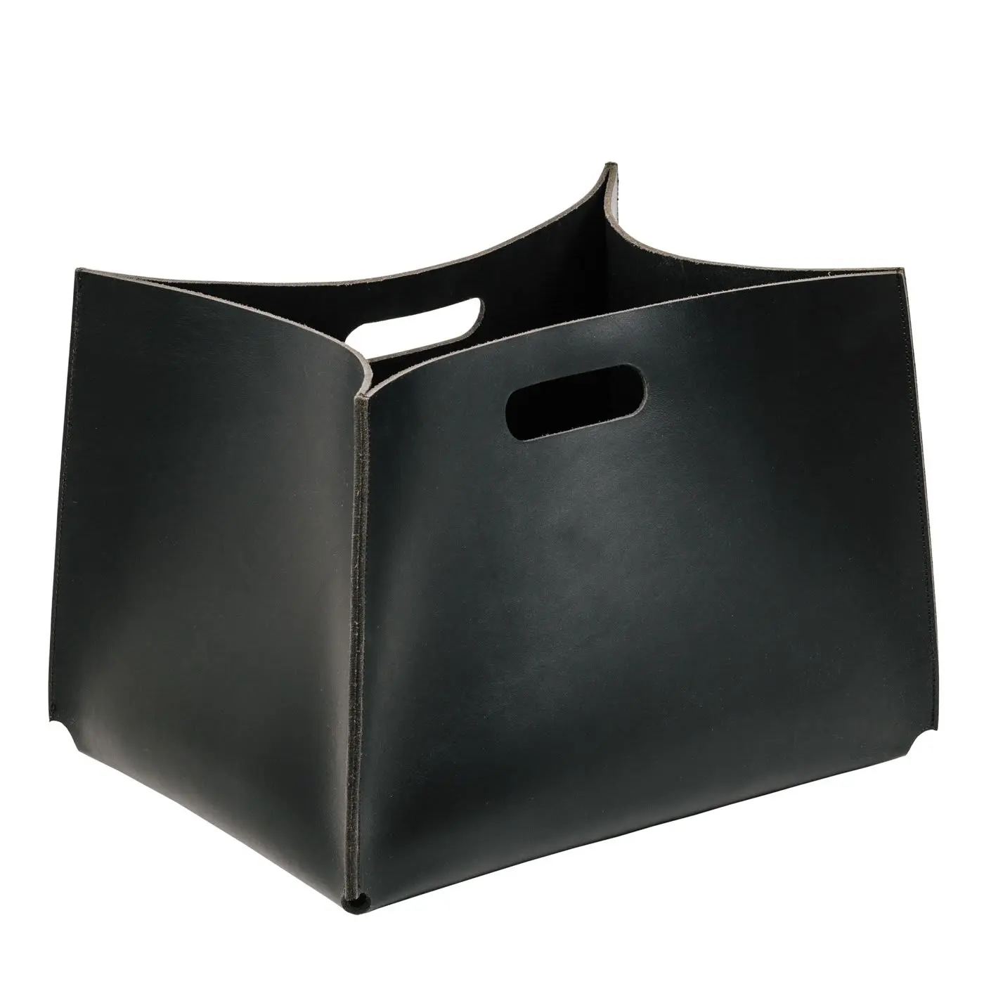 Rectangle pantry leather storage organizer basket