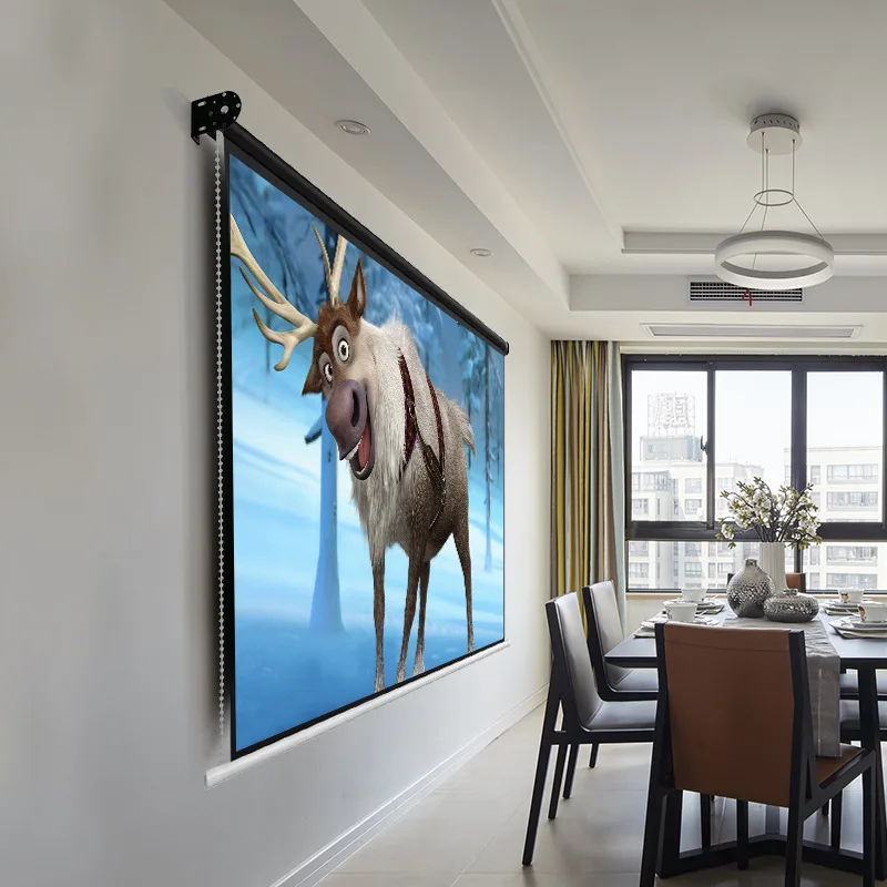 2022 New 60-120 inch electric motorized floor rising Anti light cinema alr projector screen short throw projector screen