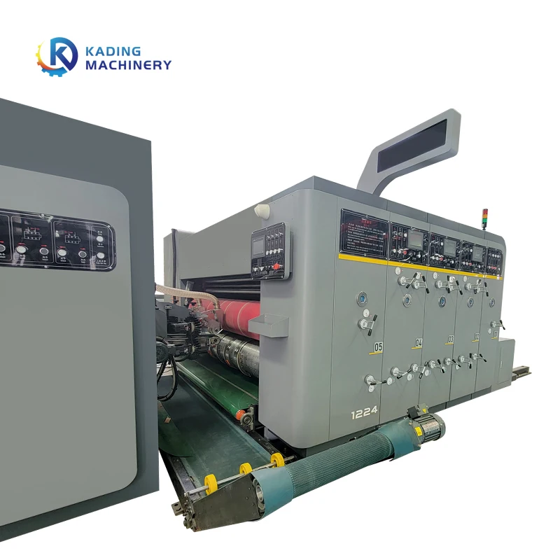 Automatic 2 3 4 Colors Carton Box Printing Slotter Die Cutter Folder Gluer Inline With PP Strapping Machine