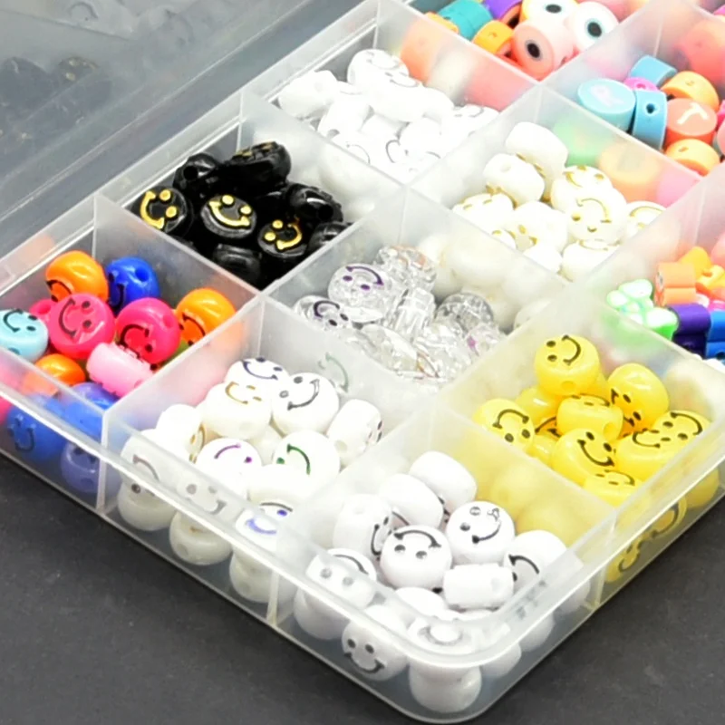 Hot Selling Animals Fruits Letter  Polymer Clay Beads Round Smiley face Acrylic Mixed Colors DIY Beads Kit For Jewelry Making