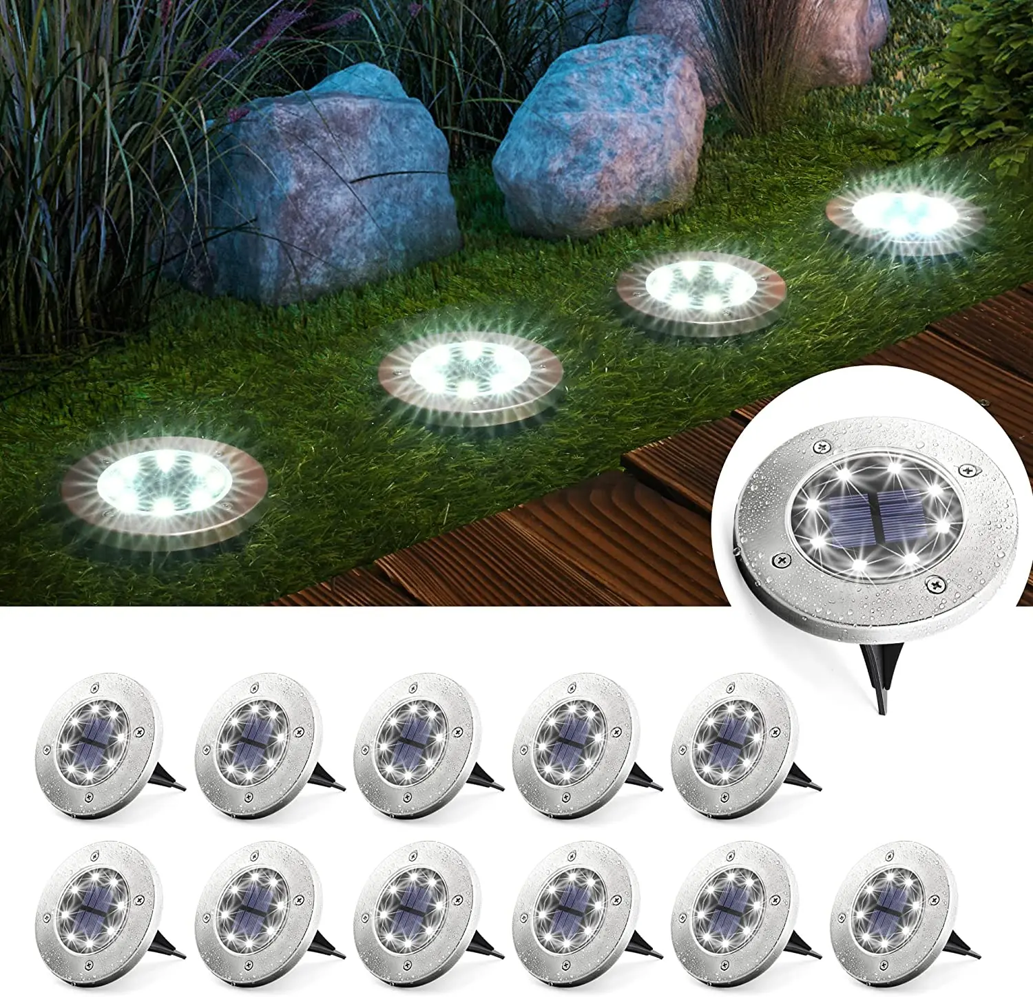 Solar Outdoor Lawn Plug Lamp Decoration Garden Villa Courtyard Waterproof Buried Lamp