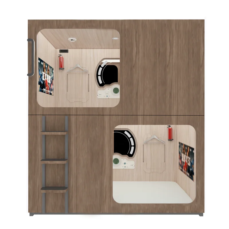Best Selling Wood Single Sleep Pods Capsule Bed Sleepbox Hotel Furniture Wood Bed