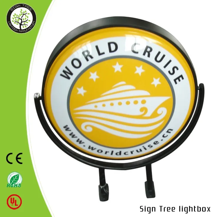 
Outdoor turning board lightbox advertising round rotating led sign 3d acrylic light box 