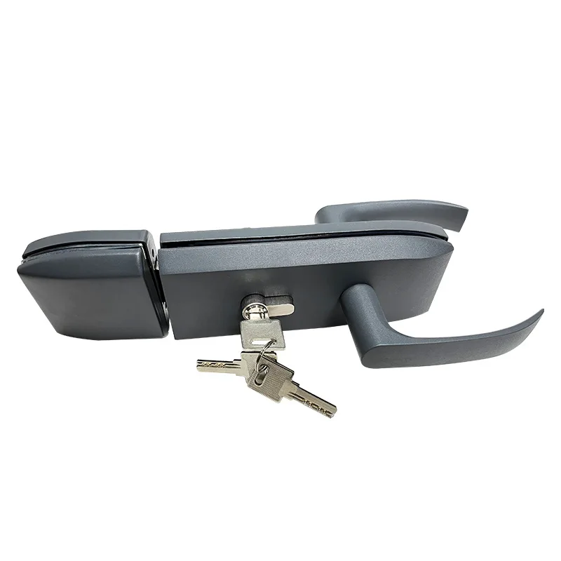 Cheap price low MOQ handle glass door lock SS304 anti rust surface office partition glass door lock with handle and keys