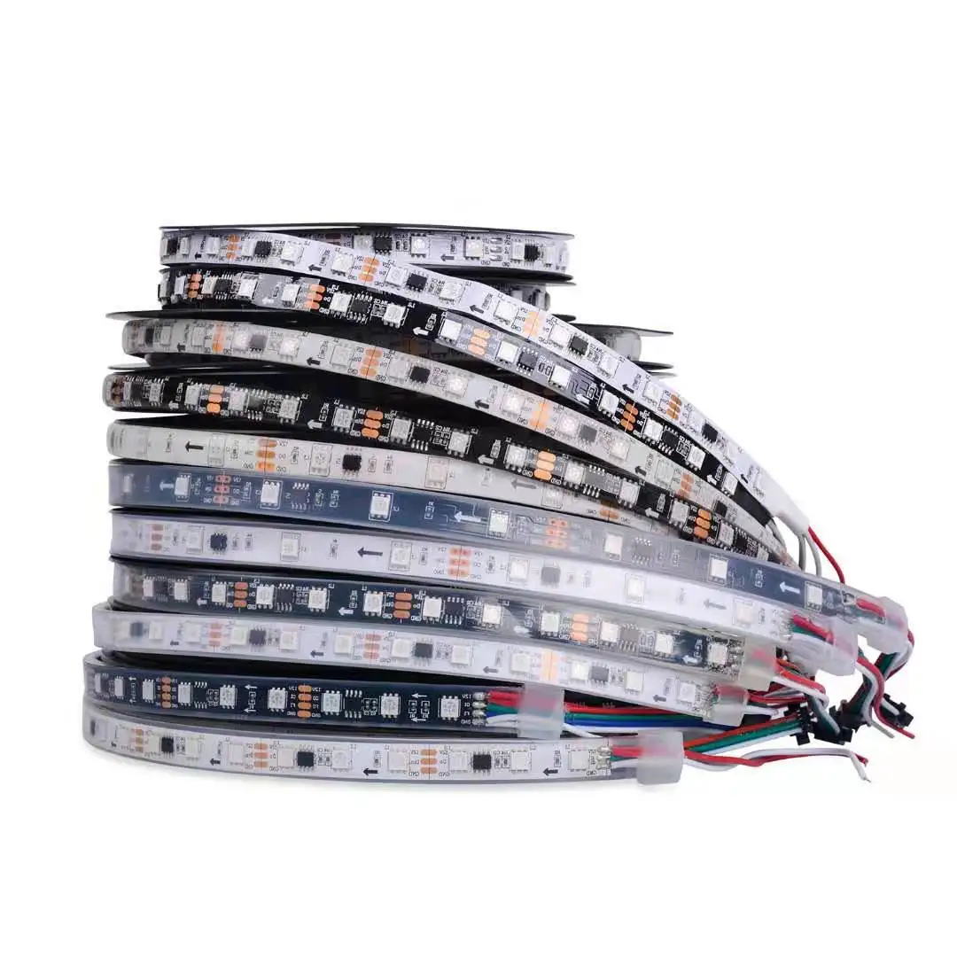 60led 20 пикселей WS2811 Sm16703p UCS 1903 цифровая Пиксельная Светодиодная лента/лента 12 В 5 м/шт DC тематический парк медь 80 белый PCB Черный