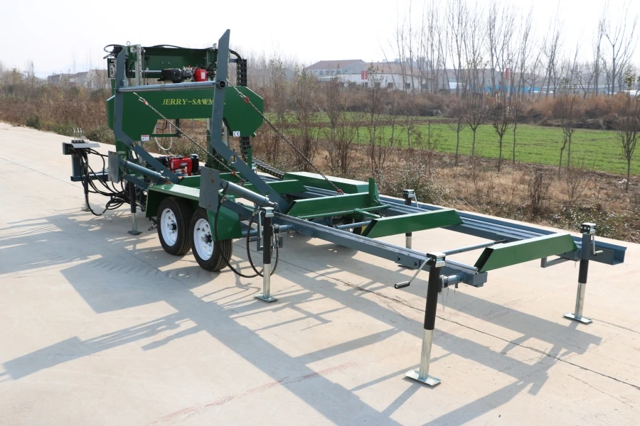 2023 JieRui mobile horizontal automatic saw mill machine hydraulic bandsaw sawmill for sale