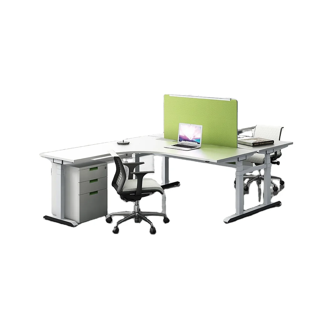 Modern High Tech Adjustable two Person Office Desk two Person table office furniture