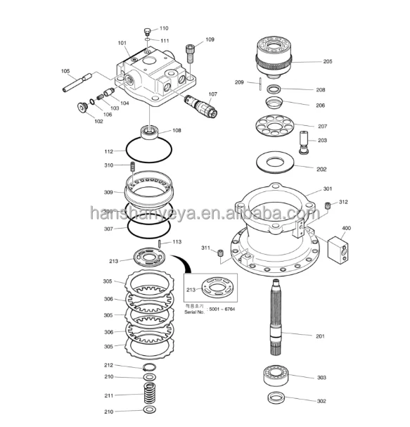 Высокопроизводительные запасные части Doosan Daewoo DX220LCA K1045024 170303-00049 170303-00049B